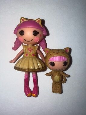 Lalaloopsy Minis dolls Kat Jungle Roar & little sister, Whiskers Lion's Roar